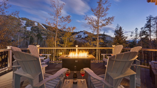 Fire pit at Time Flys Lodge in Steamboat Springs 